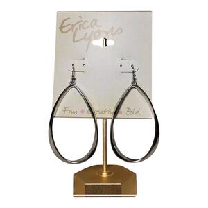 Erica Lyons Silver Teardrop Earrings